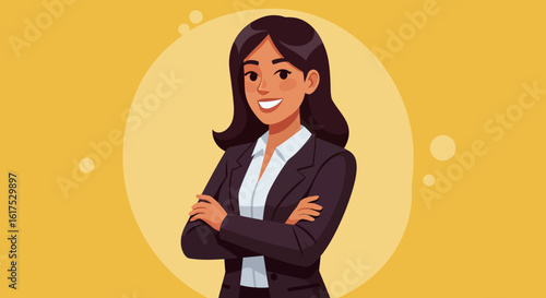 Beautiful young professional businesswoman in a suit smiling