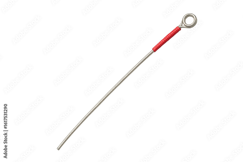 Studio shot of a long acupuncture needle with a red handle, isolated on a transparent background Studio shot of a long acupuncture needle with a red handle, isolated on a transparent background