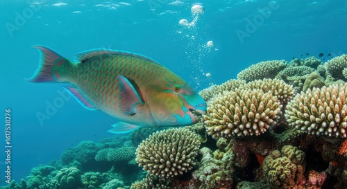 Wallpaper Mural Tropical fish swimming over coral reef Torontodigital.ca