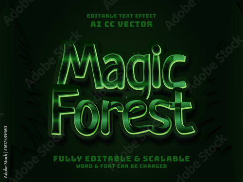 3d magic text effect. fantasy and mystery poster