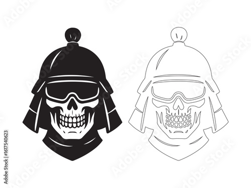 Samurai Skull Helmet - Japanese Warrior Head