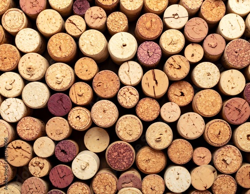 Close-up view of many wine corks