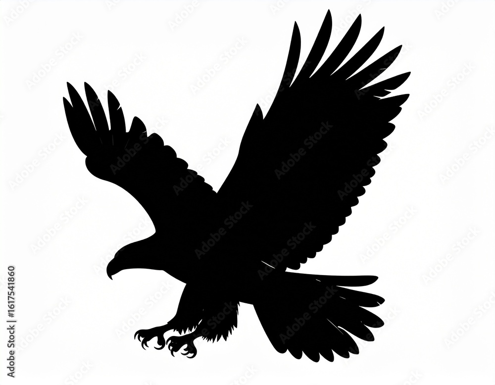 Fototapeta premium Eagle vector illustration with spread wings and spread claws