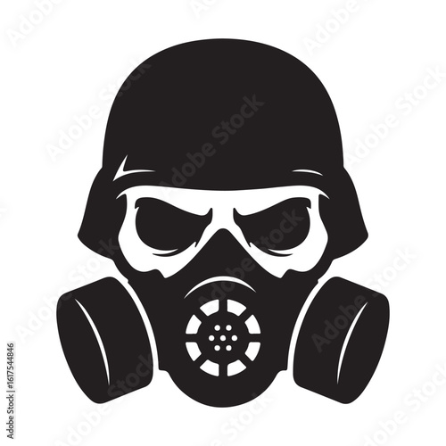Toxic Skull Soldier - Gas Mask and Military Helmet