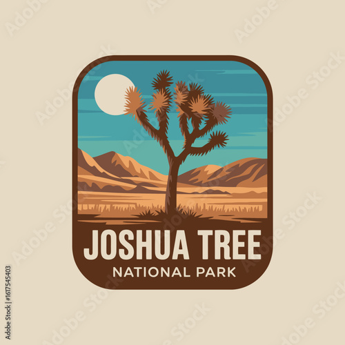 The image features the Joshua Tree against a mesmerizing sunset background, highlighting the dramatic sky and the unique desert landscape that defines this national park.