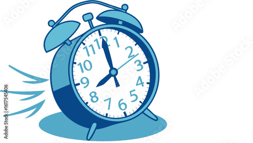 Alarm clock ringing illustration time management concept vector graphic design morning wake up call reminder