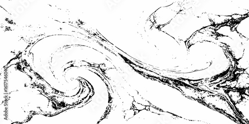  High-contrast, black and white abstract marble pattern with sharp, fractured dark veins on a pristine white background, natural stone texture.
