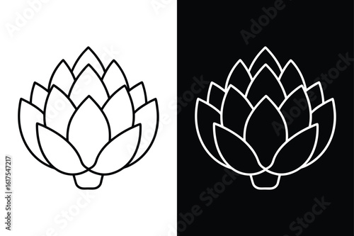 Artichoke Line Art Vector. Minimalist Healthy Food Illustration Design
