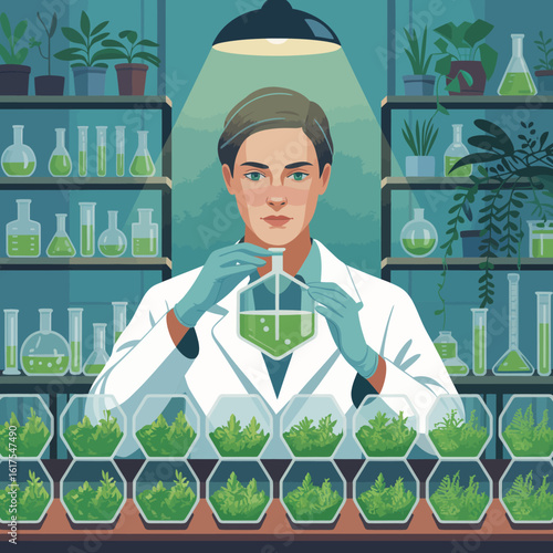 A focused researcher engages deeply with scientific samples in a well-organized laboratory, representing curiosity, inquiry, and the quest for understanding in science.