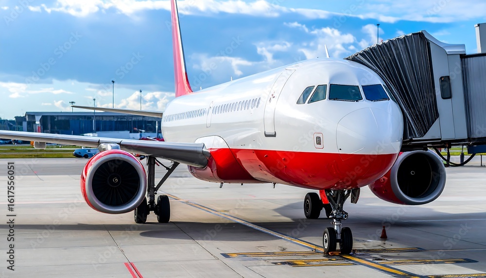 Commercial jet airplane at airport Commercial jet airplane at airport