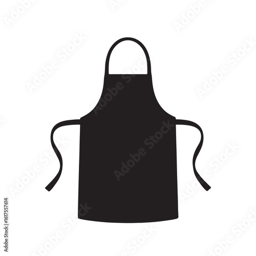 Black silhouette of a chef s apron isolated on white background
