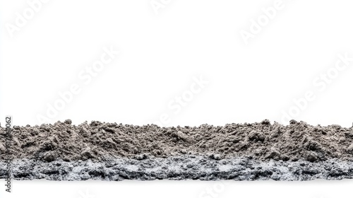 Dark Brown and Gray Soil Texture Against White Background