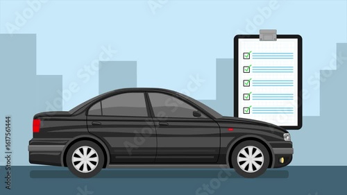 Car insurance, checklist, vehicle insurance, vehicle inspection, car with checklist