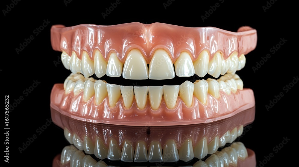 Obraz premium Overbite condition shown with dental arch misalignment