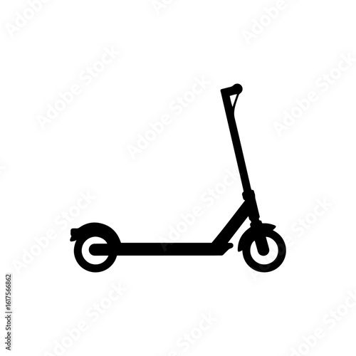 Electric scooter silhouette icon vector flat design.