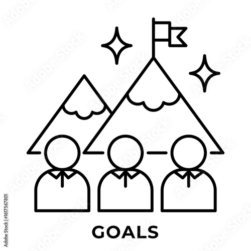 Single Icon Goals, Perfect for Presentation, Website, Apps and more, Icon Outline Style