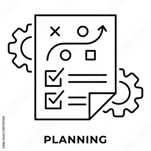 Single Icon Planning, Perfect for Presentation, Website, Apps and more, Icon Outline Style