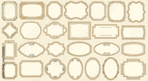 Collection of Elegant Vintage Frames with Ornate Designs and Details