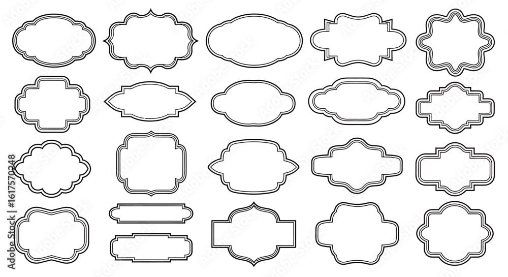 Obraz premium Collection of Ornate, Decorative Frames with Varied Shapes and Outlines.