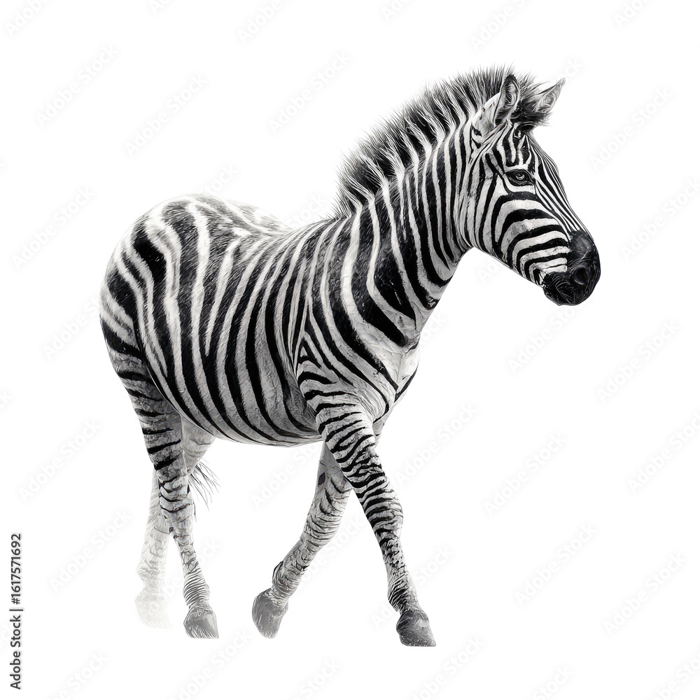 Fototapeta premium Zebra in profile, walking