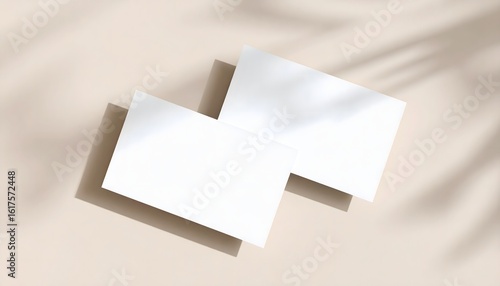 Minimalist white business card layout, 3D render