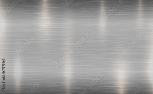 Vector grey metallic tones background. Abstract gradient bright and shiny light reflection brushed steel metal texture. Illustration for background, backdrop, web, wallpaper, print and design artwork.