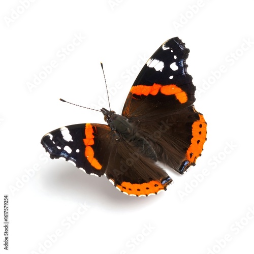 Red admiral butterfly, isolated
