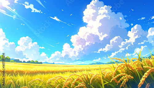 稲　風景　生成AI　背景