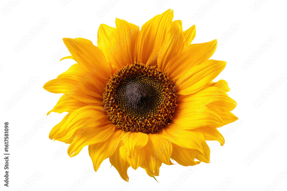Fototapeta premium Vibrant Sunflower Blossom Close Up Isolated on Transparent Background