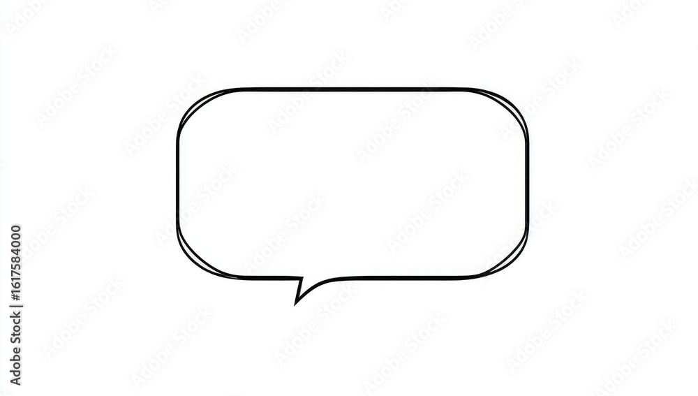 Naklejka premium Simple black speech bubble on white background