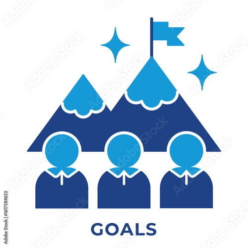 Single Icon Goals, Perfect for Presentation, Website, Apps and more, Icon Blue Style