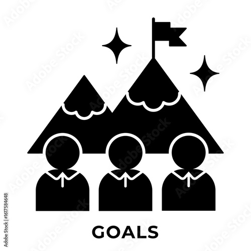 Single Icon Goals, Perfect for Presentation, Website, Apps and more, Icon Glyph Style