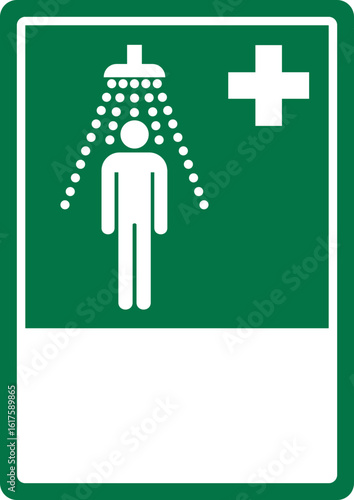 emergency and first aid safety signs_safety shower portrait size a4/a3/a2/a1 