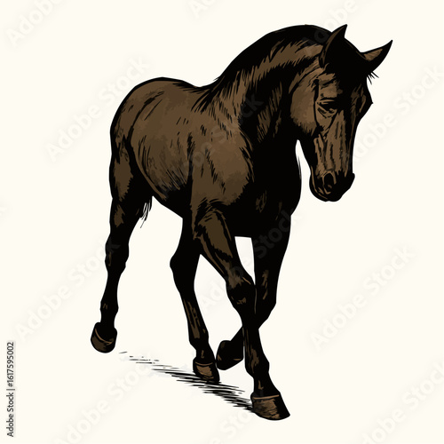 horse silhouette isolated on white