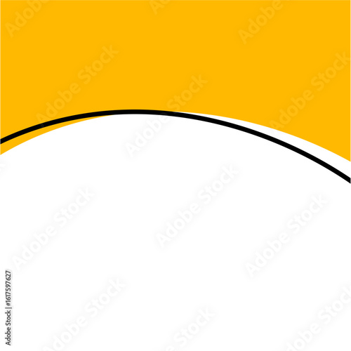 Yellow Wave Corner Shape Element. Modern separator header for website and app.