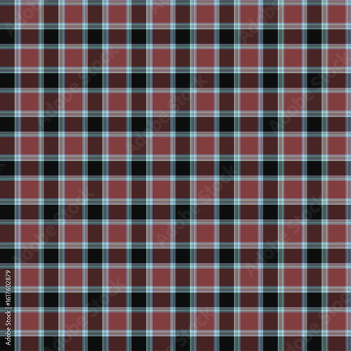 Seamless Red Black and Teal Plaid Pattern Texture