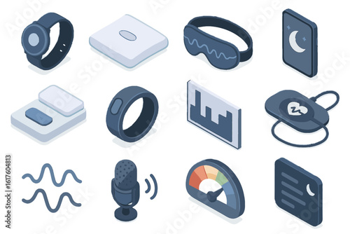 Sleep smart tracker icon vector rate interface icons graph ambient app heart