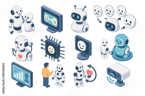 Icon behavioral emotion vector ai sensing emotional processing sensors feedback