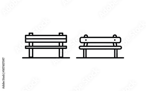 Two Simple Park Benches