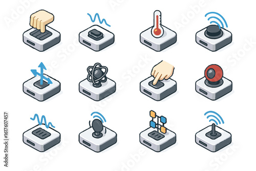 Optical temperature icon smart touch sensor bioelectrical motion signal vector pressure