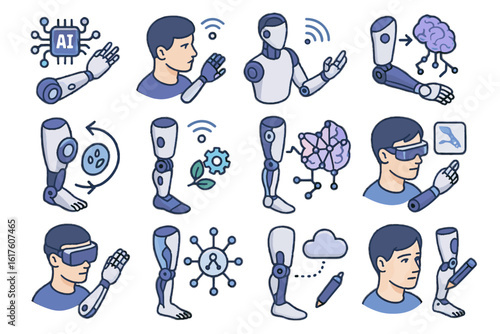 Icon prosthetic reality network smart harvesting prosthetics interface biohybrid adaptive vector personalized