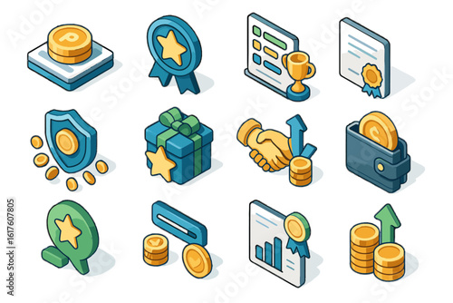 Achievement vector crowdsourced leaderboards contribution ai icons digital referral milestone tracking icon