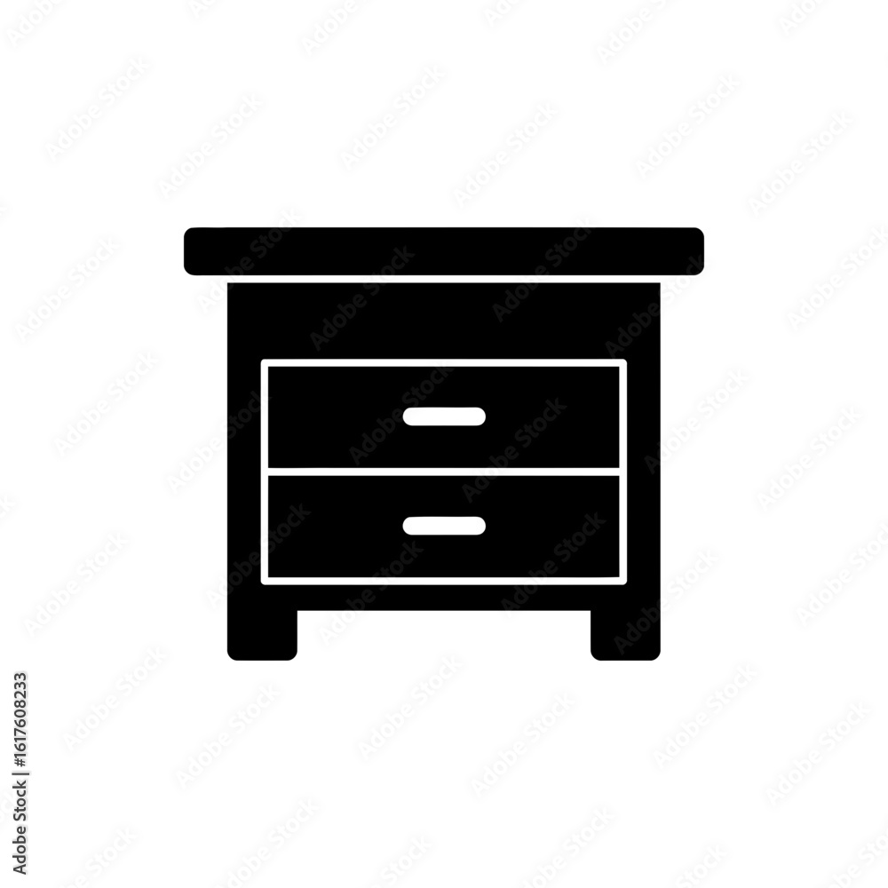 Nightstand black filled icon bedroom furniture table Nightstand black filled icon bedroom furniture table