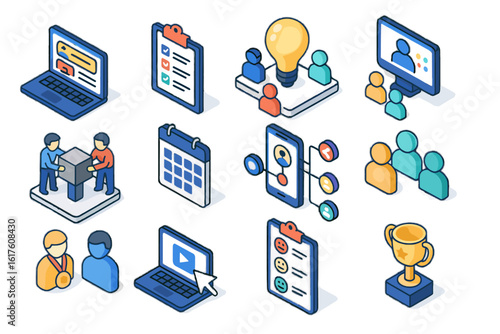 Vector groups mentorship user collaborative idea online ai icon program polls community