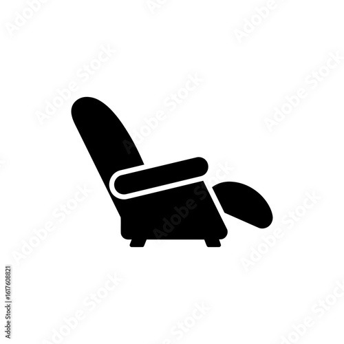  Recliner Chair Furniture Black Filled Icon