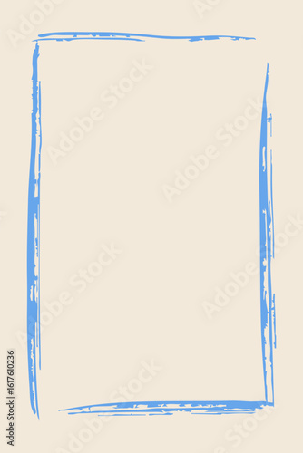 Stamp coastal frame. Vintage squiggle border. Hand drawn vector frame for menu, wedding invitation, coastal party. Italian ornament border design. Doodle wiggle retro stamp poster.