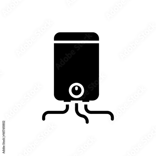  Water heater black filled icon home heating appliance