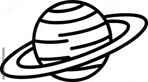 Cartoon vector illustration of planet saturn icon