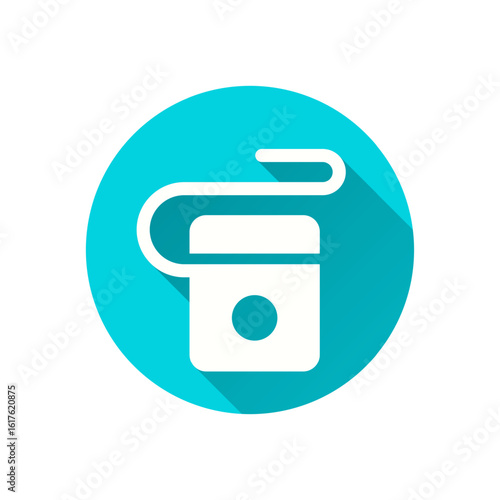 Dental floss flat icon. Simple illustration with long shadow for graphic and web design.