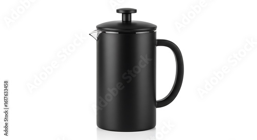 Wallpaper Mural Black French Press Coffee Maker with Lid and Handle on White Background Torontodigital.ca